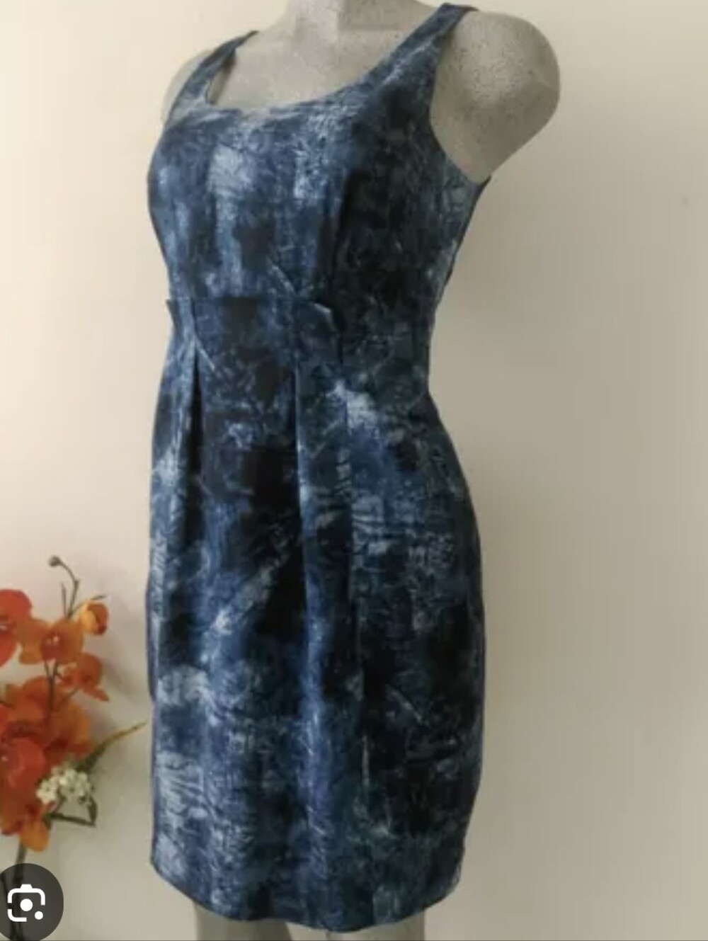 Womens Michael Kors Blue Sleeveless Midi Dress Size 10